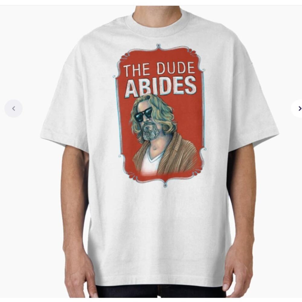 The Big Lebowski “The Dude Abides” Jumbo Graphic Short Sleeve T Shirt Size XL